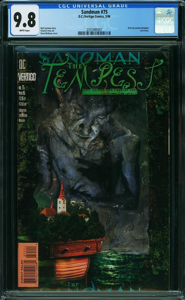Sandman # 75, D.C. Comics 3/1996, CGC 9.8, last issue with poster, TOP POP